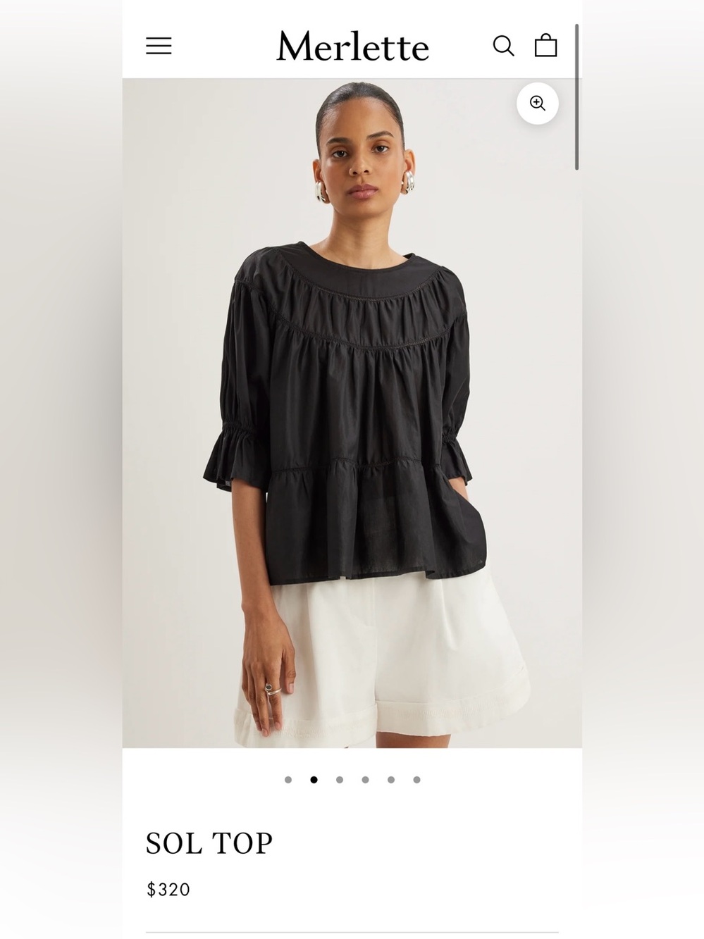 Merlette Sol blouse is crafted from organic cotton poplin  size xs